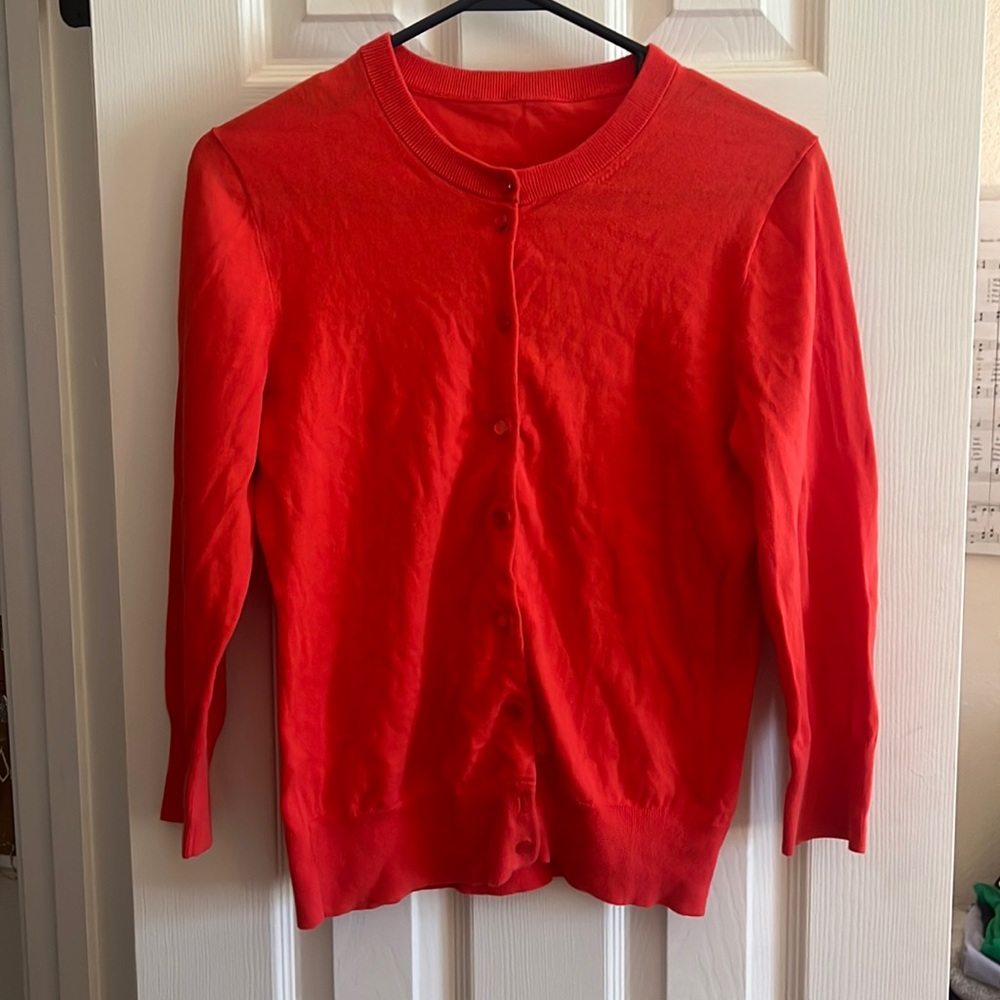 J. Crew Orange Cardigan Size Small